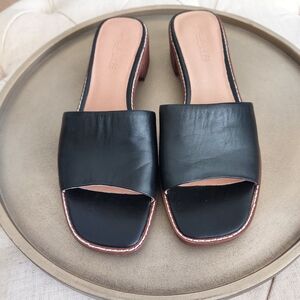 Madewell Black Leather Women's Slide Sandals